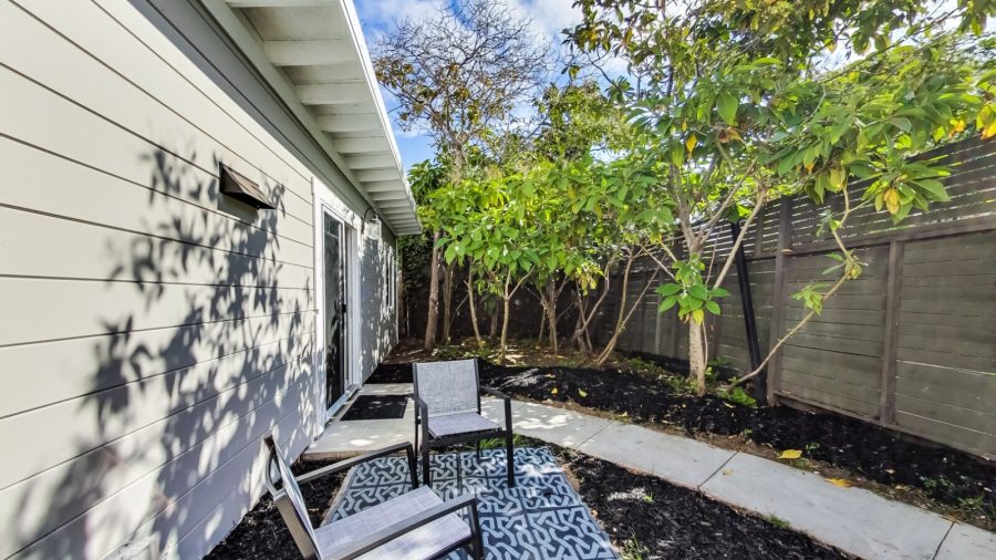 Back yard area is shared with the back cottage.