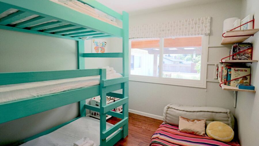Two-bed bunk bed in bedroom one...