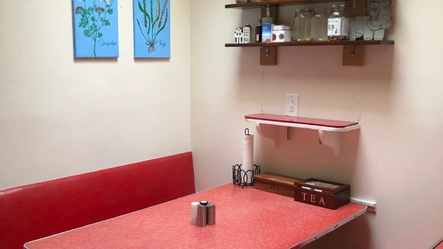 ...super cute diner spot in the kitchen...