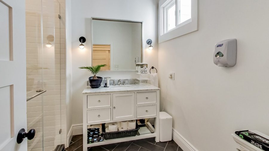 Shared bath vanity...
