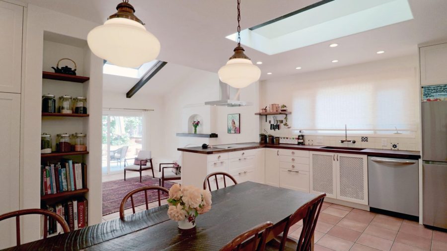 View of dining room into kitchen...