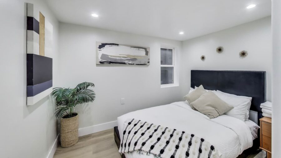 Lower level  Primary queen bedroom.