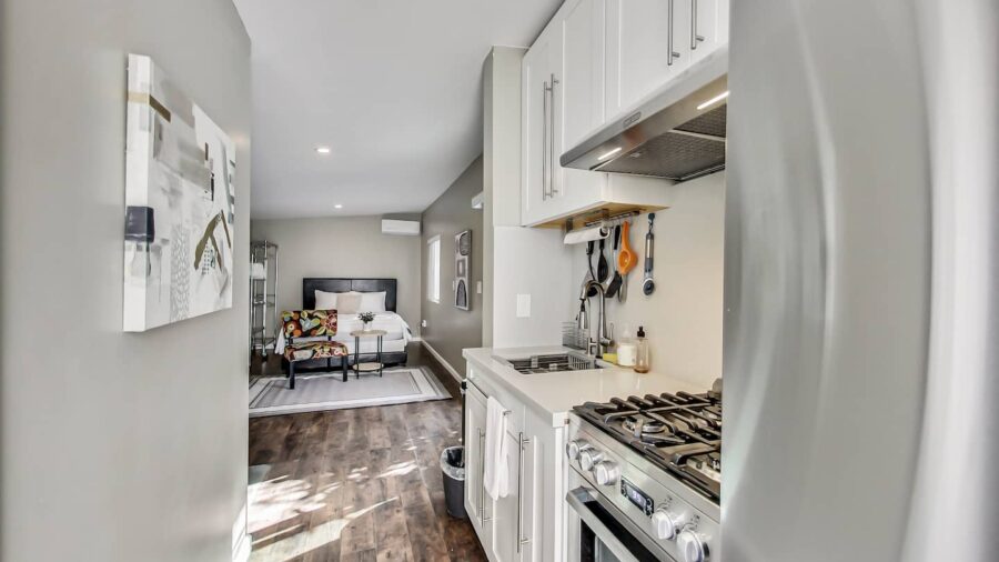 View of living area from kitchen