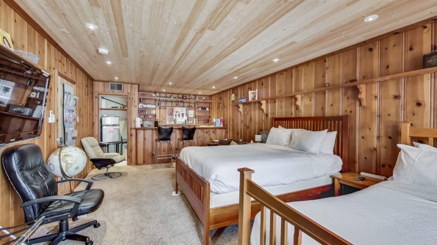 One queen-sized bed and and one single...