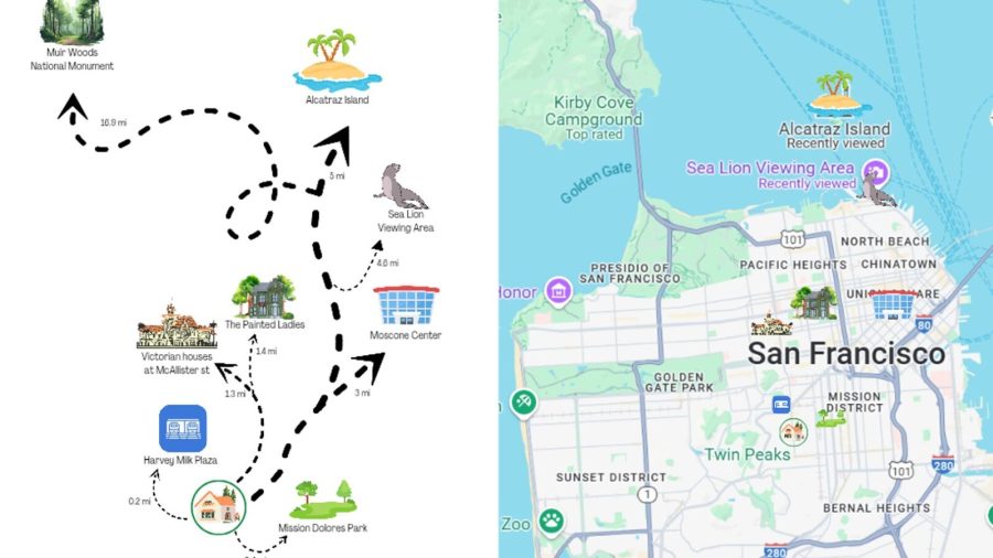 Map to nearby points of interest.