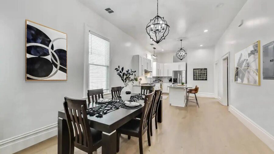 dining table seats 8.