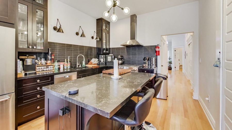 A chef's kitchen...Keurig machine with a large variety of complimentary coffee and tea in the shared kitchen.  If you are adventurous, feel free to cook something.