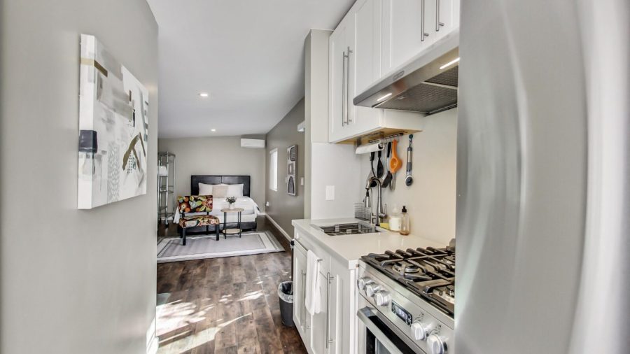 View of living area from kitchen