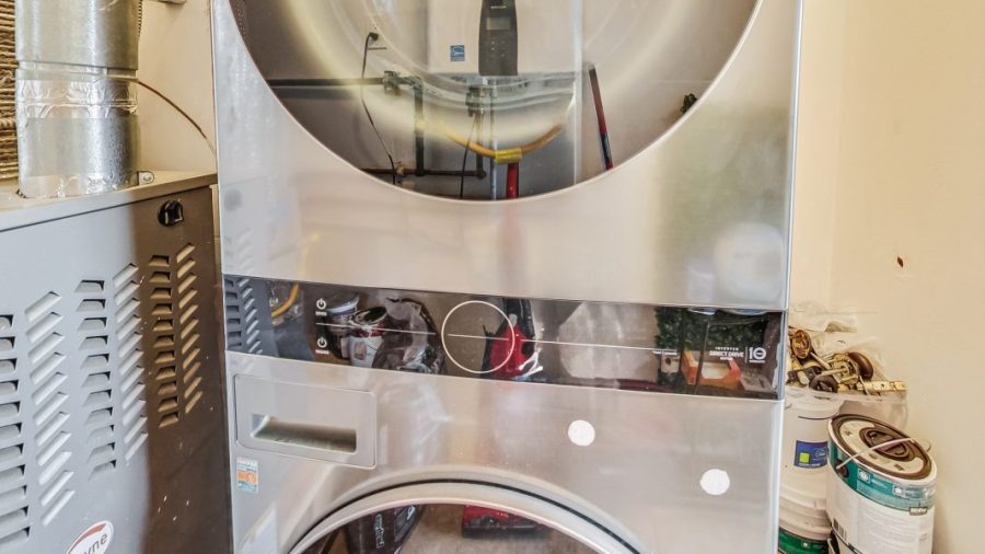 Laundry with Washer and Drier.  We provide Tide Free and Clear detergent pods and Clorox bleach pods.