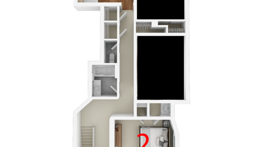 Floor Plan.  Room 2 .. shared Kitchen and Bathroom