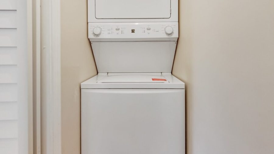 Laundry machines--we provide Tide laundry detergent for your use. 