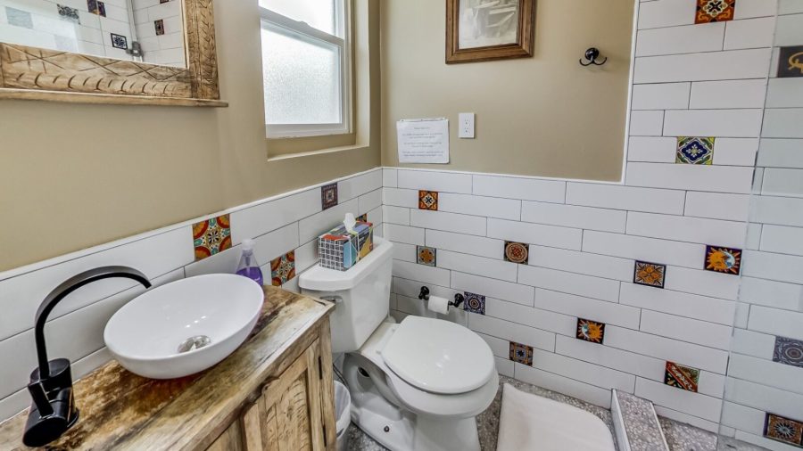 Newly remodeled bathroom with shower...