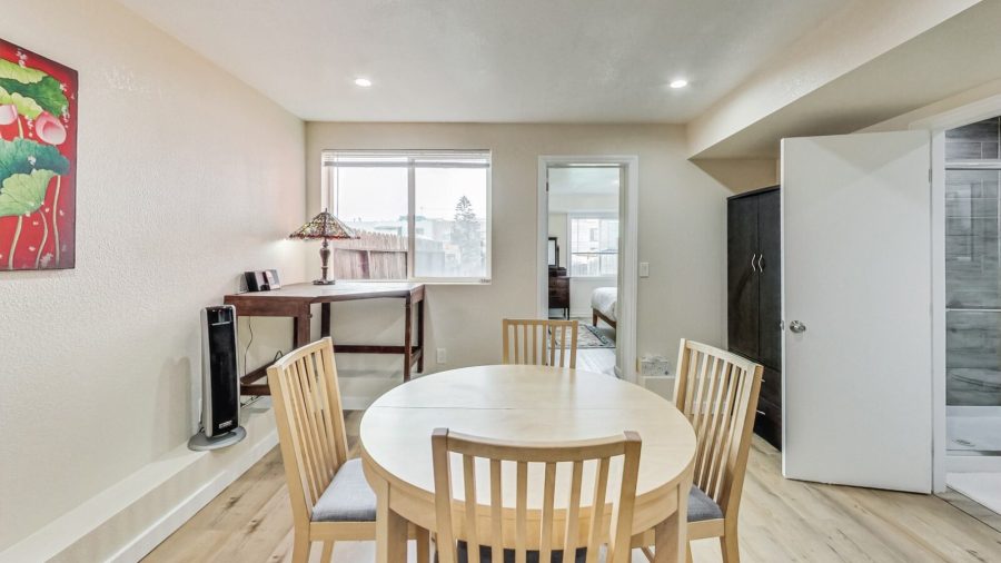 Lower level dining area.