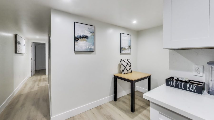 Lower level Dining table for two. 