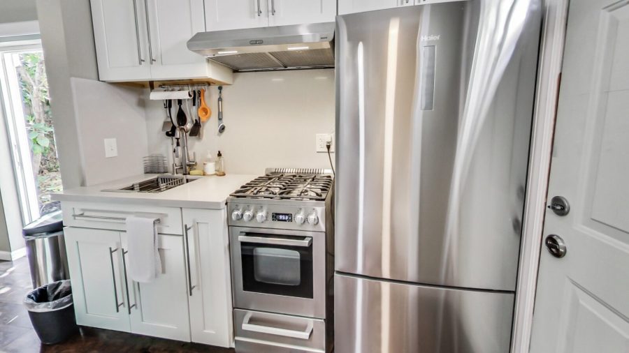 Kitchen from bathroom.