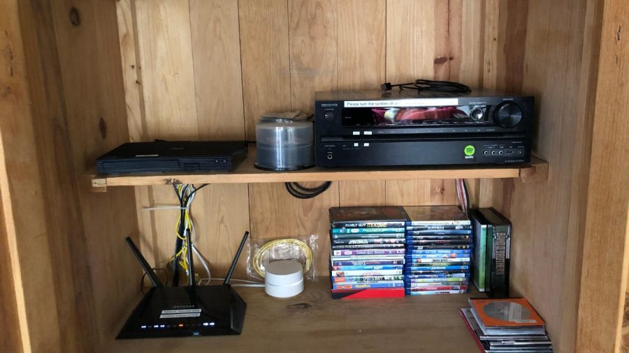Entertainment center inside armoire...