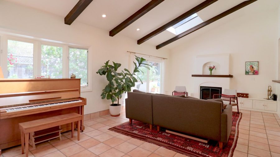 Living room with piano...