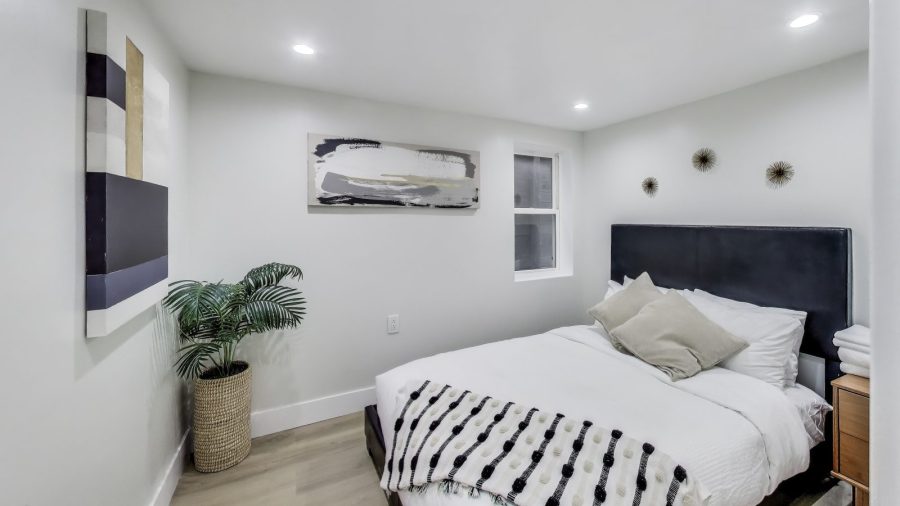 Lower level  Primary queen bedroom.