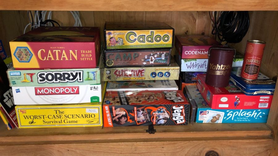 Board games in the entertainment armoire...