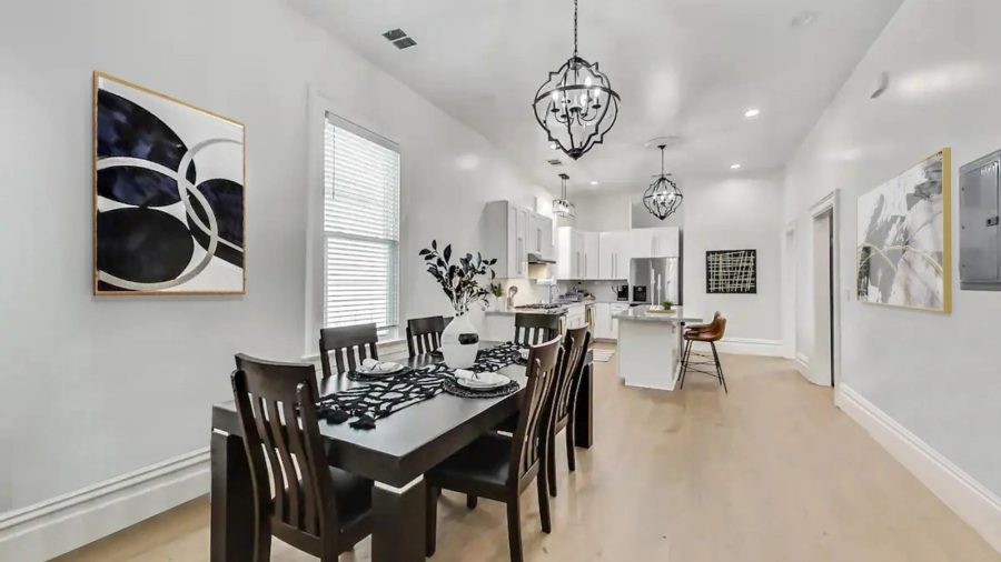 dining table seats 8.
