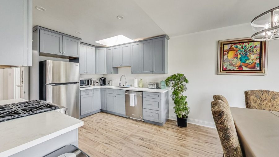 Well appointed full kitchen with Dishwasher, Gas stove, Refrigerator, Microwave, and Keurig to make coffee and tea.