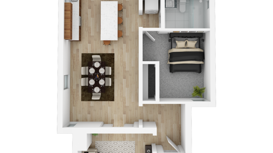 2 bedroom main house floor plan