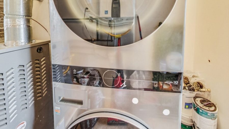 Laundry with Washer and Drier.  We provide Tide Free and Clear detergent pods and Clorox bleach pods.
