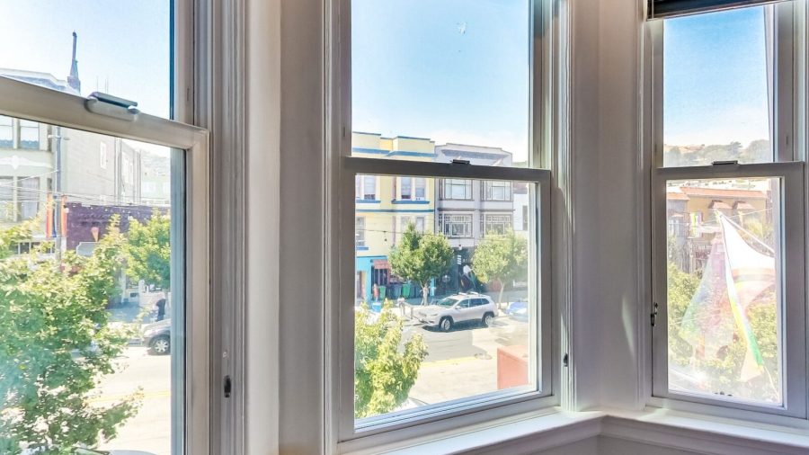View out the window from inside your room...