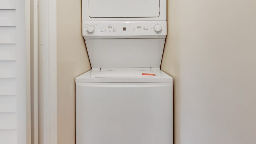 Laundry machines--we provide Tide laundry detergent for your use. 
