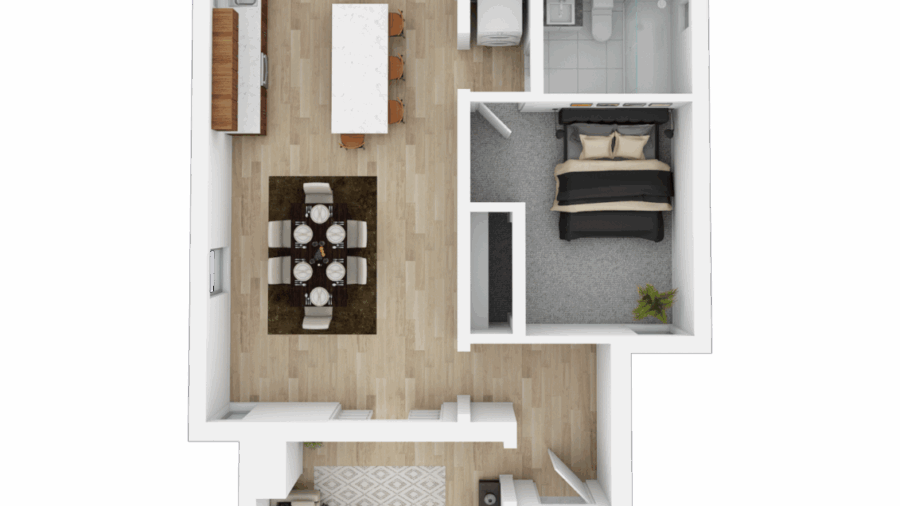2 bedroom main house floor plan