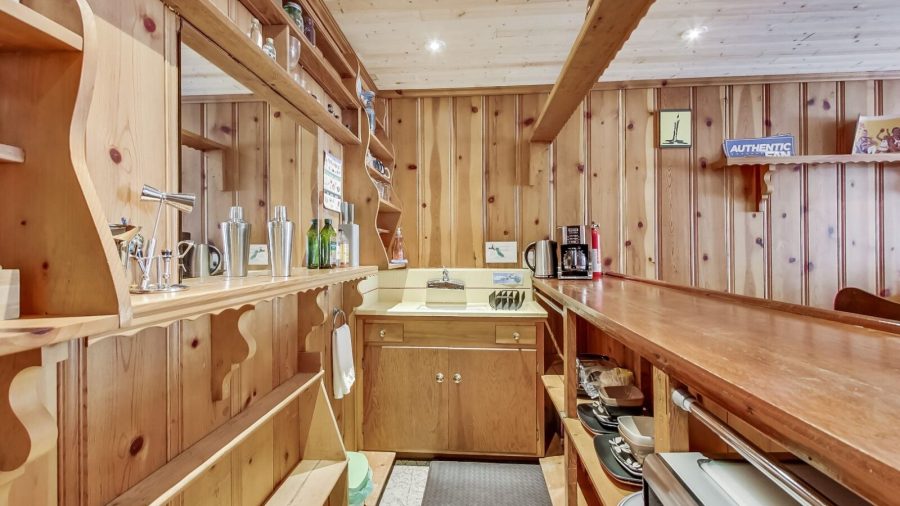 Galley-style kitchen...