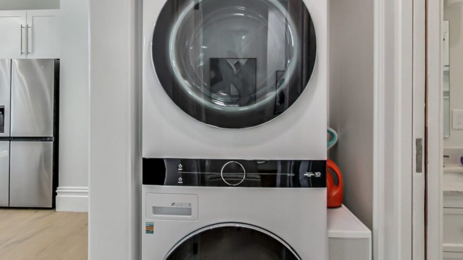 LG WashTower.  We provide Tide Free & Clear detergent pods and Clorox bleach