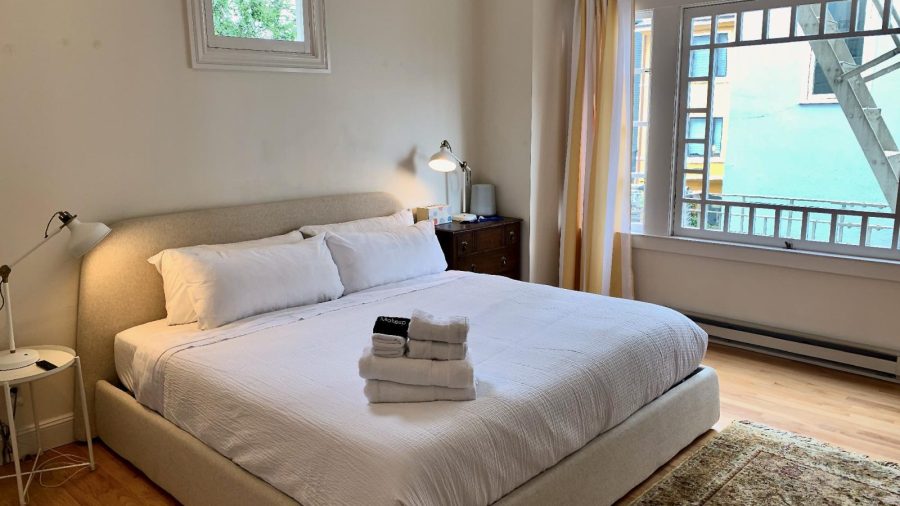 Large bedroom with king bed