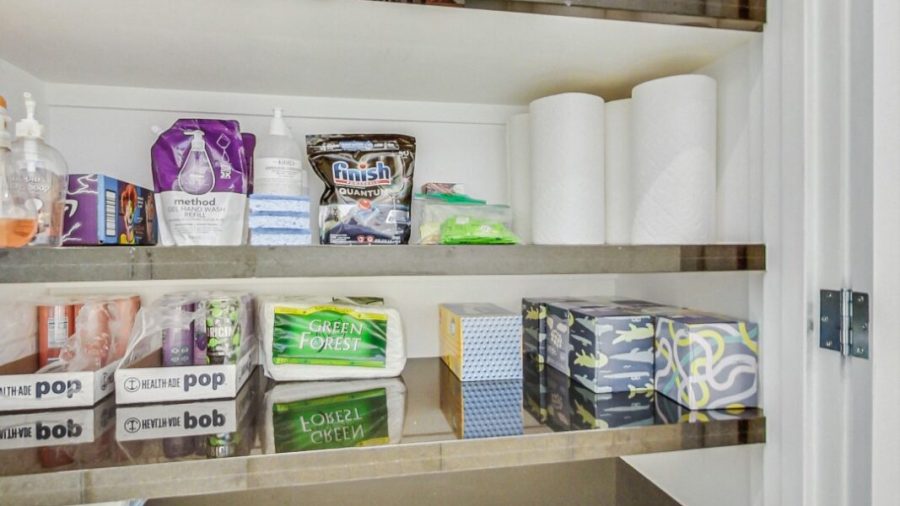 Main floor laundry room.   Extra supplies if you run low. 