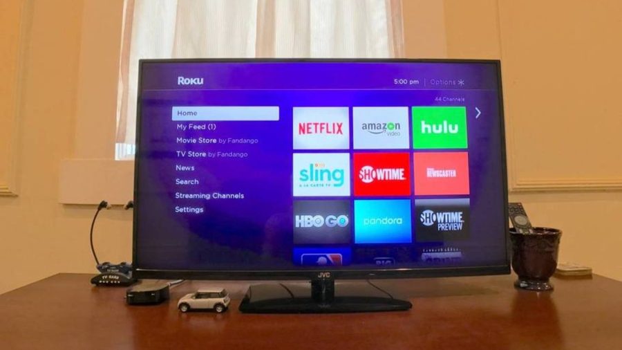 We provide a TV with Roku so you can log into your streaming services.