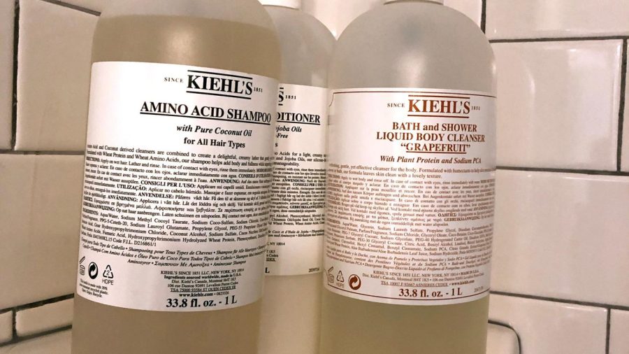 Kiehl's bath and body products provided.