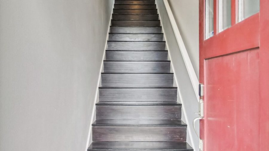 Stairs up to the top floor
