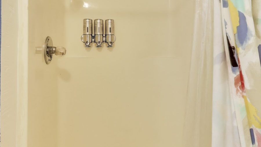 Shower with Kiehl's Shampoo, Conditioner and Body Wash