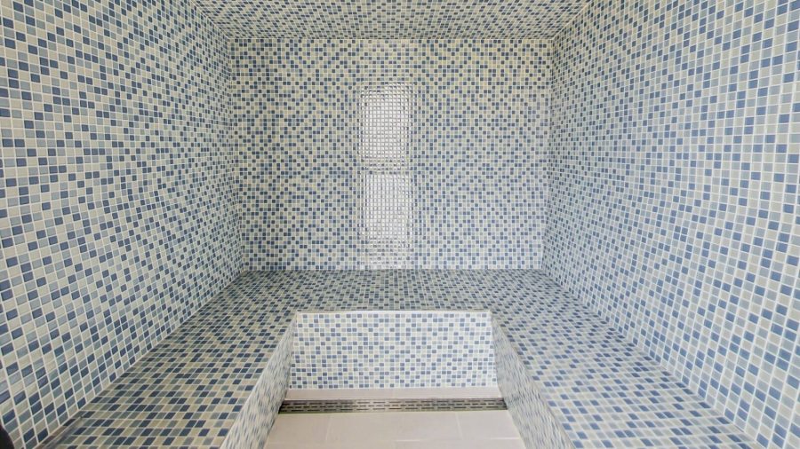 Steam room is just off the upstairs bedroom and the rooftop deck.