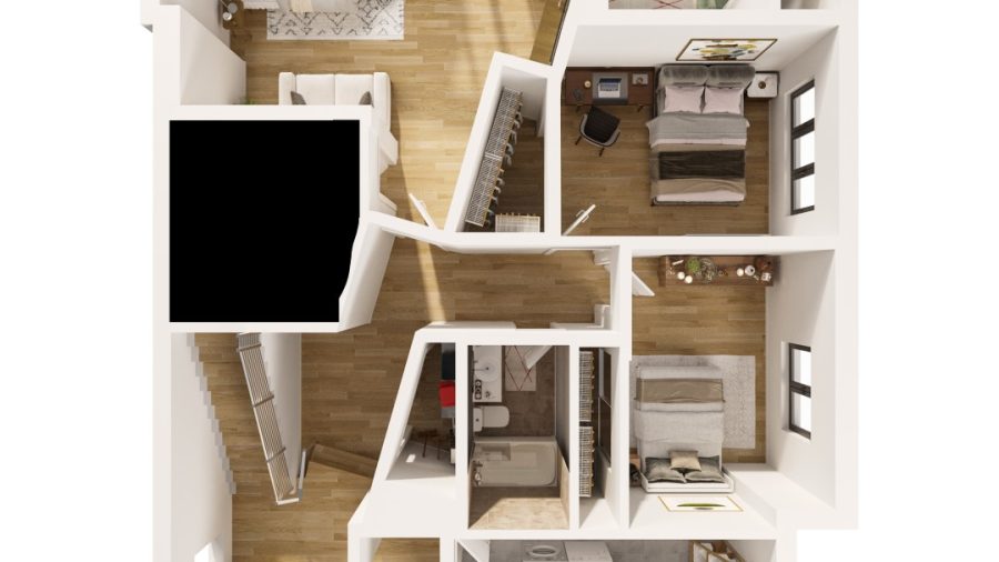 Lower level floor plan