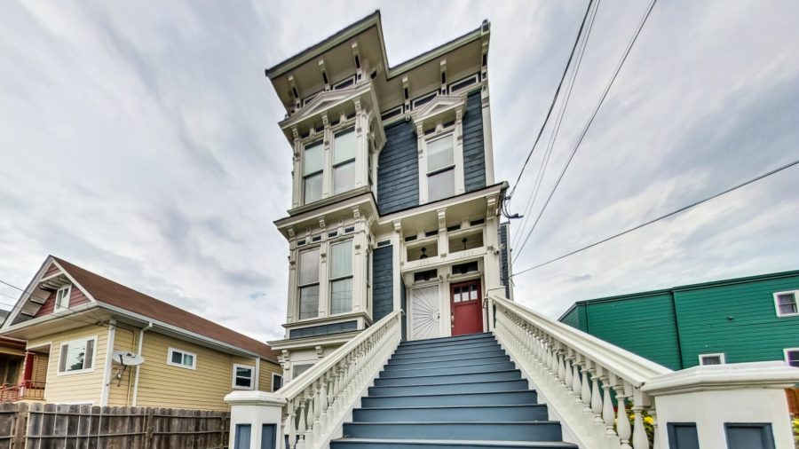 The condo is the entire top floor through the red door.  Please be considerate of our two other neighbors; they're great people.