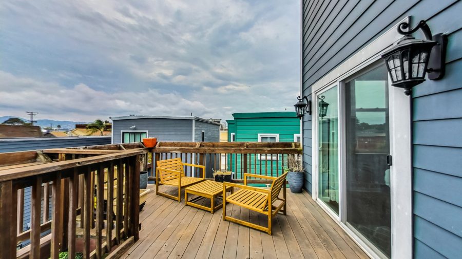 Back deck. Perfect for the morning coffee or an evening nightcap.  The wether is almost always perfect in West Oakland.
