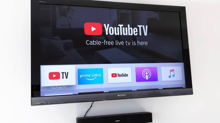 All three TVs have Apple TV and Amazon Fire TV Stick.