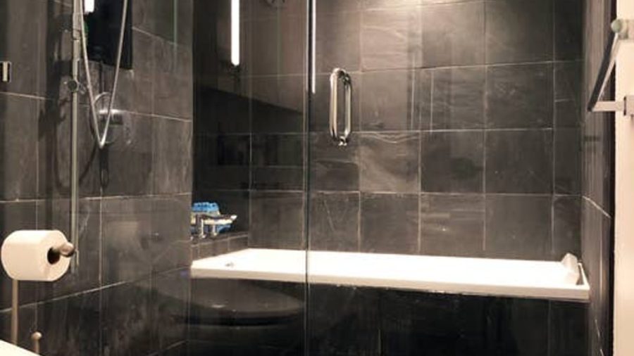 Shower with tub