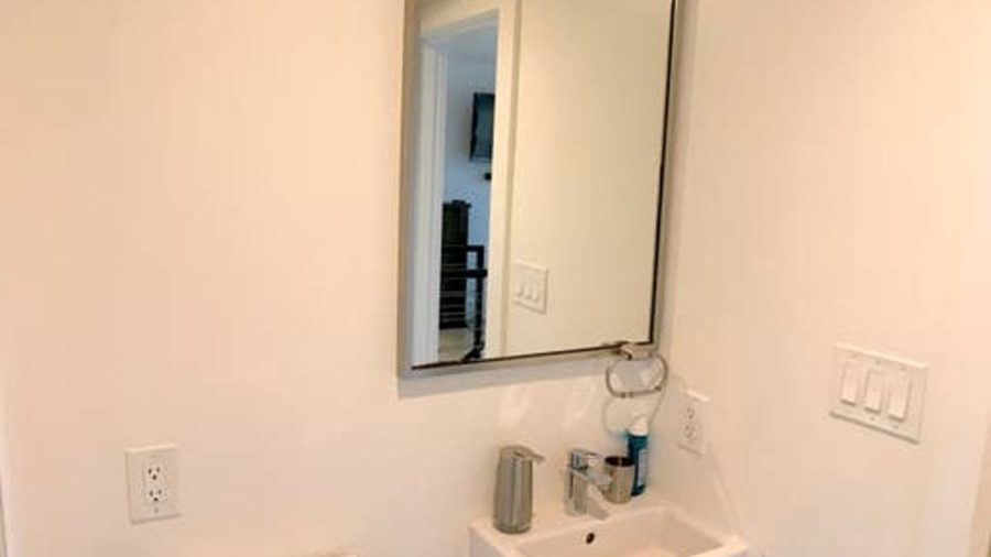 There is a 1/2 bath on the upper level