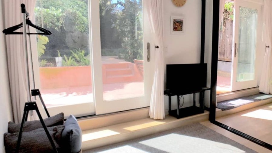 View of the backyard from the second bedroom