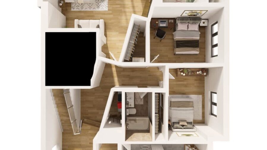 Lower level floor plan