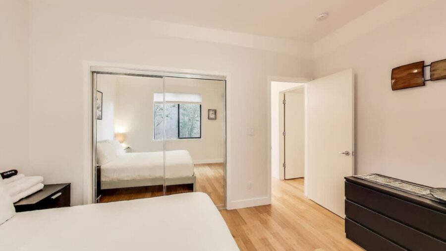 Bedroom with full bed