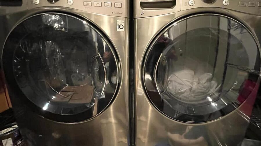 The laundry room is accessible through the master bedroom walk in closet