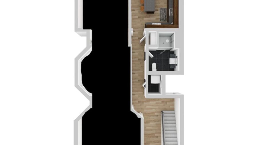 Floorplan showing Your room and common areas.